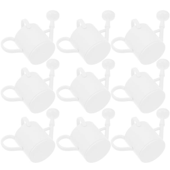 OFFIGAM Set of 10 Small White Plastic Watering Cans for Indoor and Outdoor Plant Care, Gardening, and Plant Watering