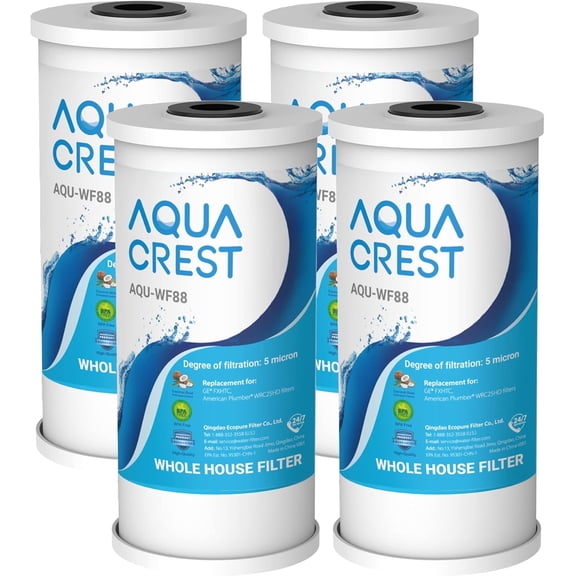AQUACREST FXHTC 5 Micron 10" x 4.5" Whole House Water Filter, Replacement for GE FXHTC, GXWH40L, American Plumber W10-PR, W10-BC, Culligan RFC-BBSA, GXWH35F, W50PEHD, Pack of 1