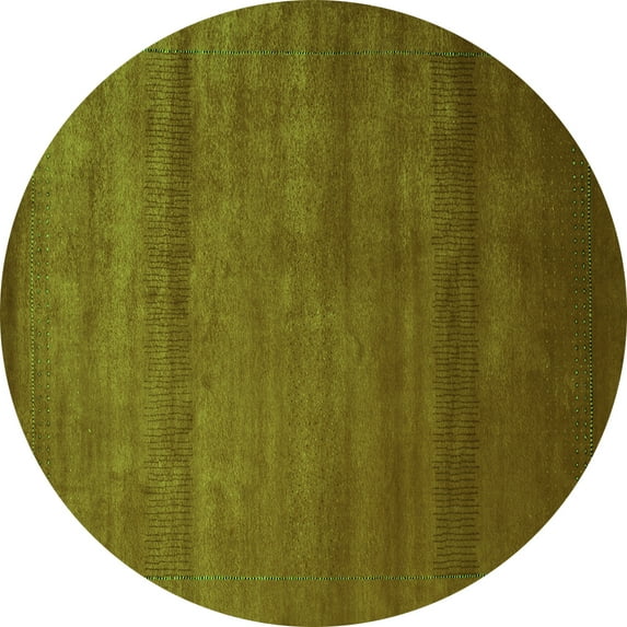 Ahgly Company Indoor Round Abstract Green Contemporary Area Rugs, 6' Round
