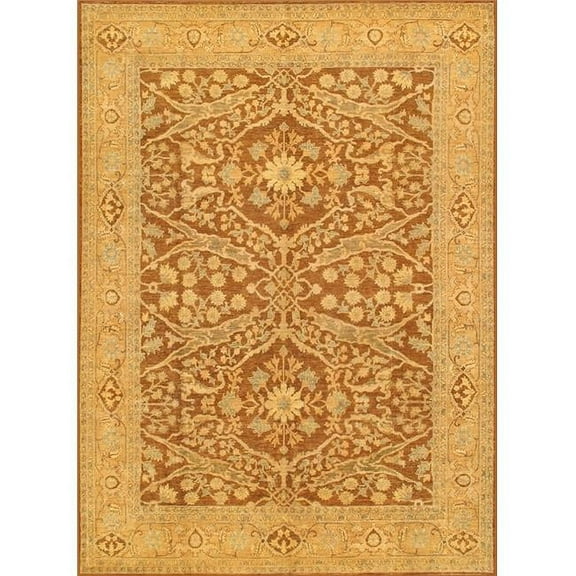 Pasargad Home Denver Hand-Knotted Brown Lamb's Wool Area Rug  9' 0" X 12' 4"