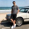 thumbnail image 6 of Fexilor Men's Short Sleeve Henley Shirts,Textured Jacquard Casual Button-Up Tops, 6 of 7