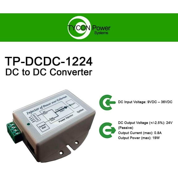 9-36VDC In, 24VDC Out 18-24W DC to DC Converter