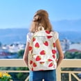thumbnail image 3 of YIMWNYI Strawberry Pattern Canvas Backpack, Fashionable Floral Rucksack for Travel, Shopping, and Outdoor Adventures, Lightweight and Machine Washable, 3 of 4