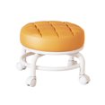 thumbnail image 1 of Taburete Esquirla con asiento bajo giratorio de 360 grados, para tareas domésticas, redondo, para niños, resistente, ligero, con polea, para salones, color naranja, 1 of 8