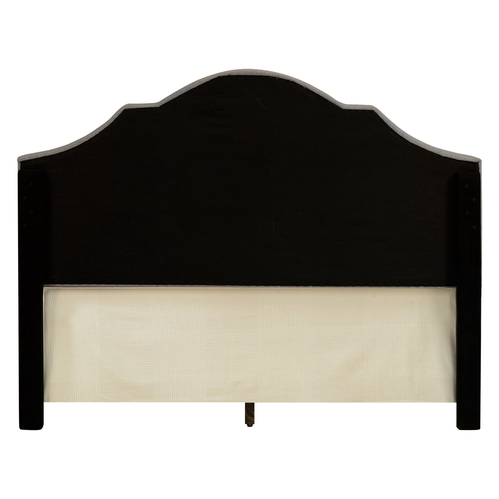 King All-In-One Scalloped Tufted Upholstered Bed in Linen White