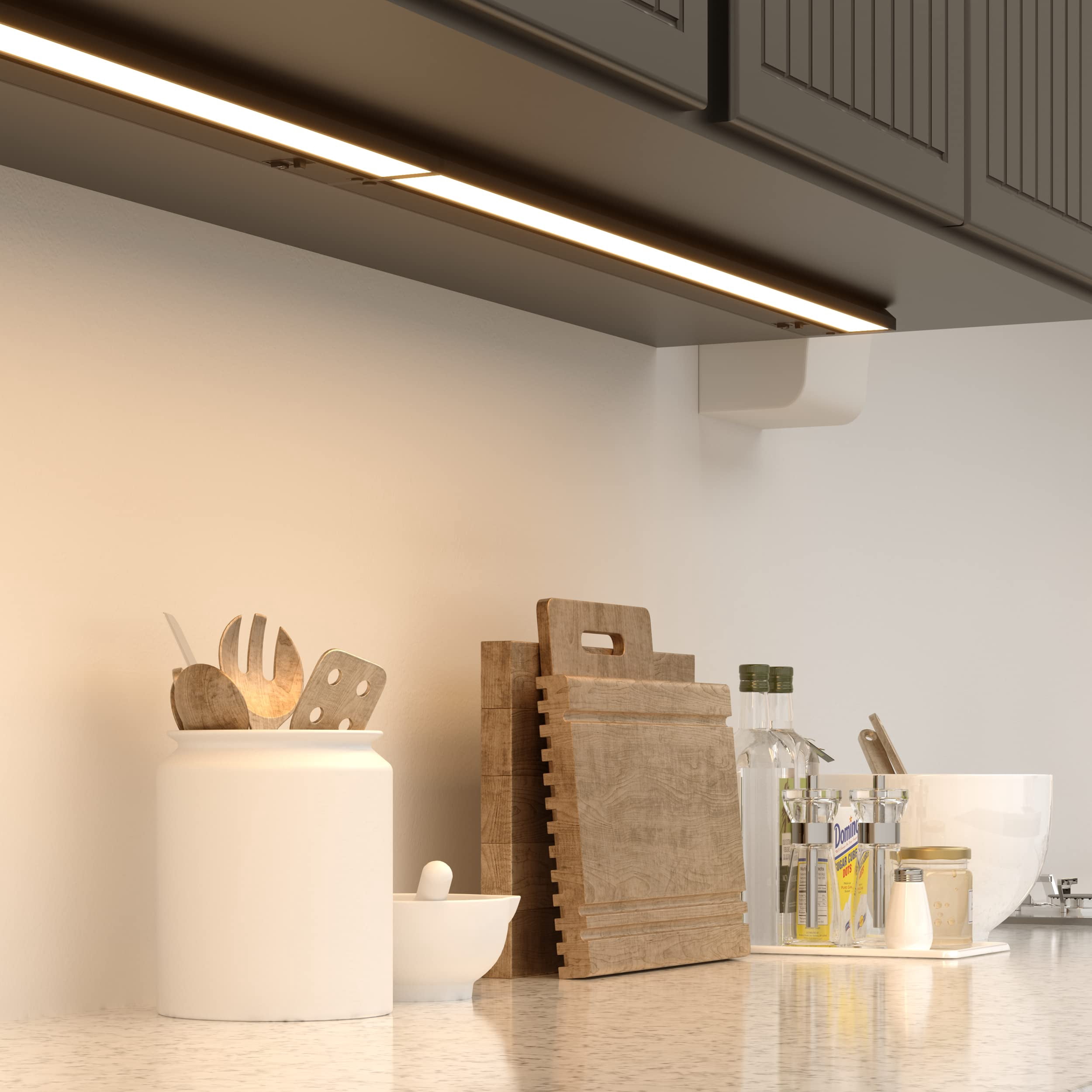 Inlight 12-inch LED Under Cabinet Lighting, Hardwired or Plugged-in, 2700K/4000K/5000K, Power Cord Sold Separately, Black, UC0112BK27