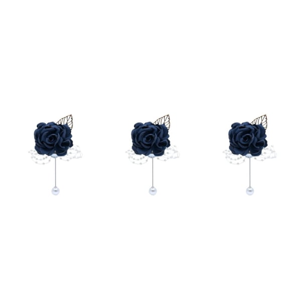 Toystoory Encantador ramillete Elegancia intemporal para eventos de boda Broches delicados y refinados azul oscuro Type1 NO1