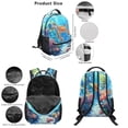 thumbnail image 3 of Jeiento Sea Turtle Backpack Set 5 Pcs Cartoon 17 Inch Waterproof Backpack with Lunch Bag Pencil Pouch for 9-12 Years Old Middle School Kids School Bags, 3 of 7