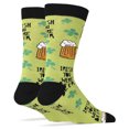 thumbnail image 2 of OoohYeah Men's Colorful Crew Socks, Irish Beer & Shamrock, Funny Lucky Cotton Socks, 2 of 3