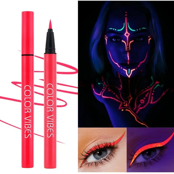 Clearance!DHALL Eyeliner,Waterproof Eyeliner,Glow Eyeliner Colorful Eyeliner Pen Makeup Face Paint Rainbow Graphic Eyeliner Glow In The Dark For Halloween Costume Holiday Birthd,Liquid Eyeliner