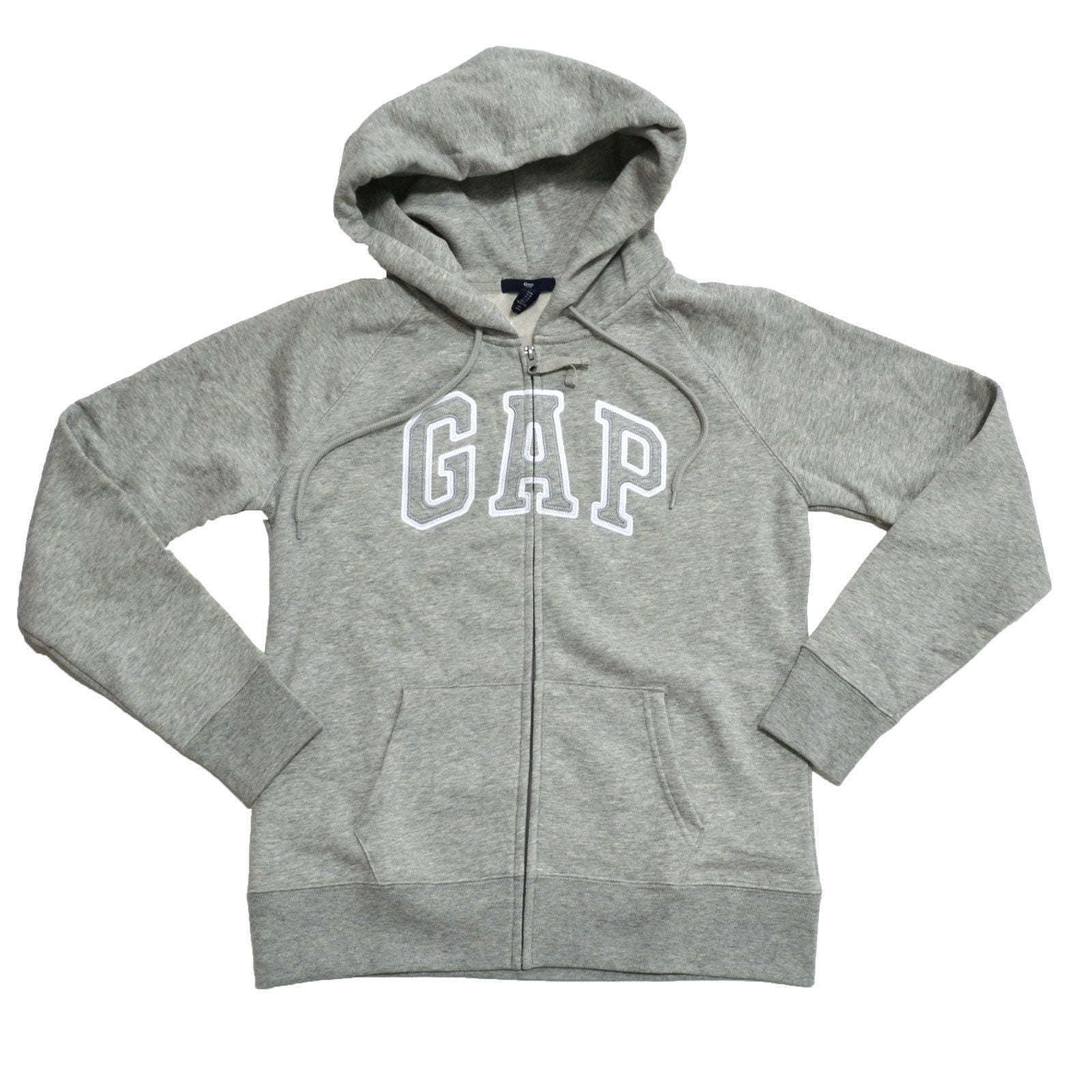 Gap - GAP Womens Fleece Arch Logo Full Zip Hoodie (XL, Light Grey ...
