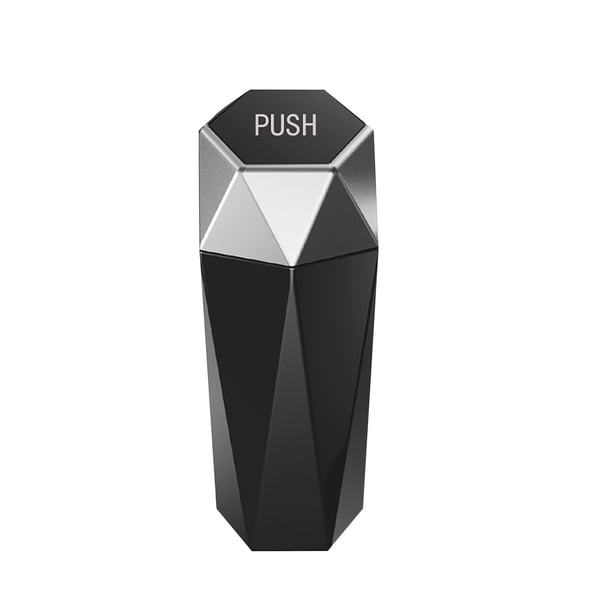 Caja de almacenamiento para automóvil con tapa, bote de basura para automóvil, diseño en forma de diamante, pequeño bote de basura portátil automático, fácil de limpiar, para el trabajo en el hogar