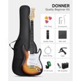 thumbnail image 5 of Donner 39in Electric Guitar Starter Kit w/Case, Amp, Tuner, Bag, Strap, Sunburst, 5 of 8
