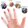 thumbnail image 4 of Mangas para dedos, 10 tubos de gel para dedo pulgar para artritis, dolor en el dedo en gatillo, protector de dedos de silicona para golf, baloncesto, 4 of 5