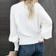 thumbnail image 4 of Mujeres Sólido Sexy Sólido Cuello redondo Casual Cuello medio alto Cable Knit Pullover Suéter Blusa Fridja FKASFK6185, 4 of 7