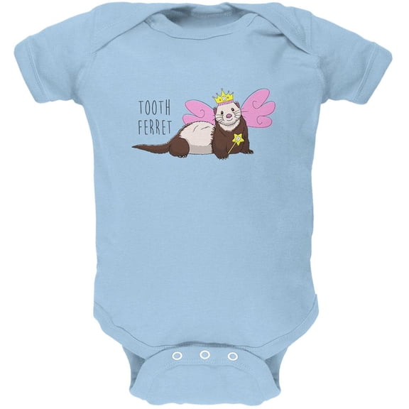 Tooth Fairy Ferret Pun Soft Baby One Piece Light Blue 12-18 M