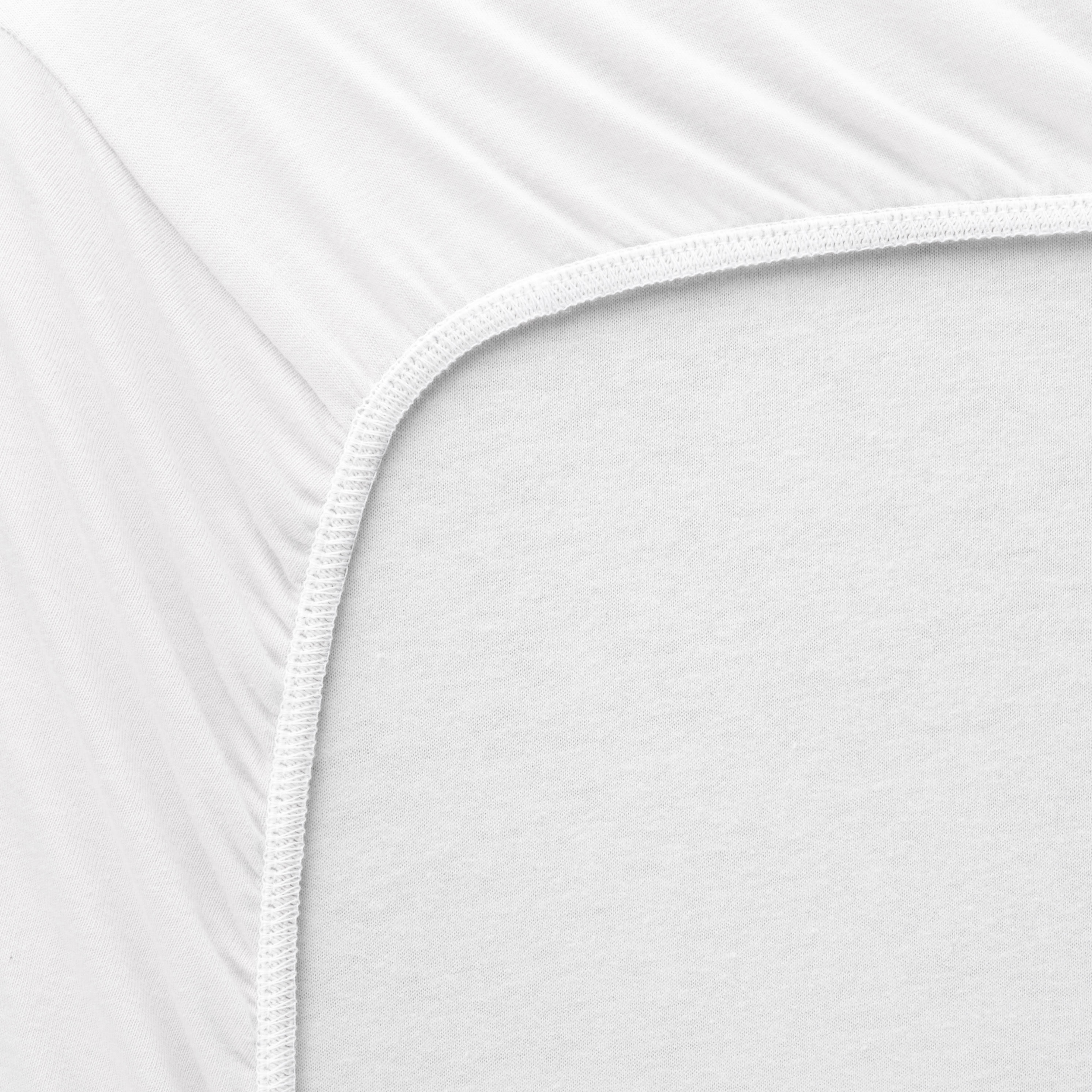 SheetWorld Fitted 100% Cotton Jersey Cradle Sheet 18 x 36, Organic White