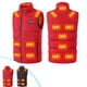 thumbnail image 1 of Chaleco calefactado para hombres y mujeres con 3 niveles de calefacción: chaleco de invierno alimentado por USB, 15 zonas de calefacción, capucha, talla ajustable (negro/rojo), 1 of 8