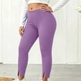 thumbnail image 3 of MLCDZ Plus Size Workout Leggings for Women High Waisted Side Slit Lounge Lightweight Gym Sports Yoga Pants Fitness Exercise Stretch Soft Trousers, 3 of 10