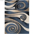thumbnail image 2 of Allstar Blue Woven Hand Carved Floral Spiral Design Area Rug (7' 9" x 10' 5"), 2 of 5