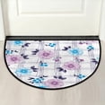 thumbnail image 7 of Vintage Flower Floral Half Round Door Mat, White Plaid Non-Slip Half Circle Area Rug Doormat Washable Half Moon Rug Indoor Entrance Doormat for Kitchen Bedroom Home Decor 24"x36", 7 of 7