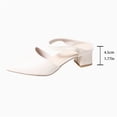 thumbnail image 4 of Miluxas Pumps for Women Pointed Toe Chunky Heels Comfortable Block Heel Plus Size Work Dress Pump Shoes White 6(37), 4 of 7