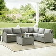 thumbnail image 6 of Crosley Furniture Bradenton 5-Piece Outdoor Sectional Sofa Wicker Conversation Patio Furniture Set for Deck, 6 of 9