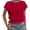 Red, variant on Crew Neck 1/4 sleeve Casual Cottagecore Summer T Shirt Hawaiian Shirts Basic Tees boho tops for women summer Red S