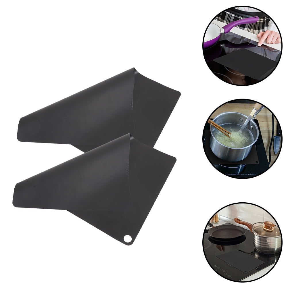 NICERIO Heat-Resistant Silicone Mat for Induction Cooktop Black Kitchen Protector 6Pcs