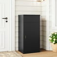 thumbnail image 3 of Fesbos Lockable Package Drop Box, Metal Package Delivery Box, Large Outdoor Storage Boxes Cabinet, Waterproof Anti-Theft Baffle Design, H41.3" x W19.7" x D16.1", Black, 3 of 8