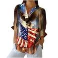 thumbnail image 2 of Xdegoge Long Sleeve Shirts for Women 4Th of July Shirts Patriotic Usa T Shirt Loose Fit American Flag Shirt Button Up Trendy Collared Blouses Summer Tunic Tops Ofertas En Purchases / History, 2 of 4