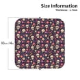 thumbnail image 2 of Lsque Skull flower leaf colorful Pattern 4" Drink Coasters Set of 4, PVC Leather Absorbent Coasters, Table Coaster Set Decorative Coffee Cup Coasters Housewarming Gift -Square, 2 of 6