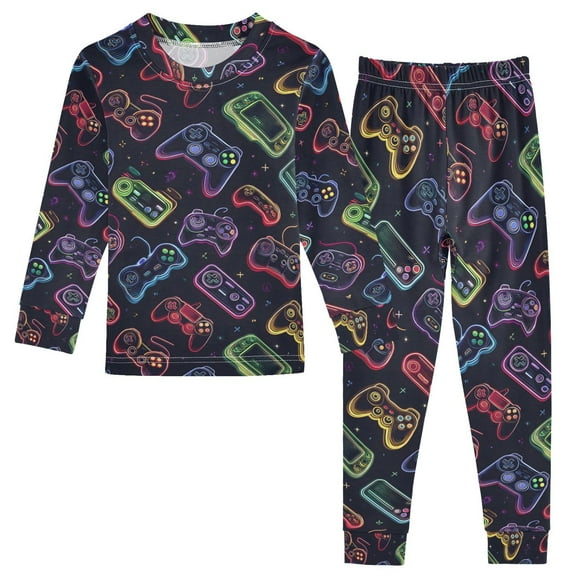 joogoo Game Controller 2 Piece Long Sleeve Tee and Pants Cotton Pajama Set 5Y