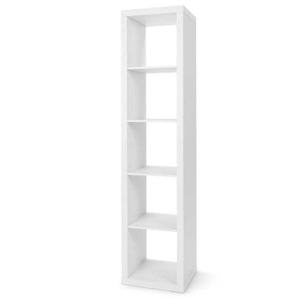 Better Homes & Gardens 5Cube Vertical Storage Organizer, White Texture