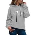 thumbnail image 1 of Gibobby Sudadera con cremallera Top de para mujer, camisetas con estampado de figura de palo, sudadera cálida de manga larga con capucha y cuello redondo, blusa informal de invierno （Gris， L), 1 of 4