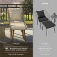 thumbnail image 6 of 5 Piece Patio Bistro Set, Outdoor Patio Set with Rope Weaving Ottomans&Round Wicker Cool Bar Table, Patio Conversation Set for Balcony, Lawn, Garden, Backyard, Brown, 6 of 9