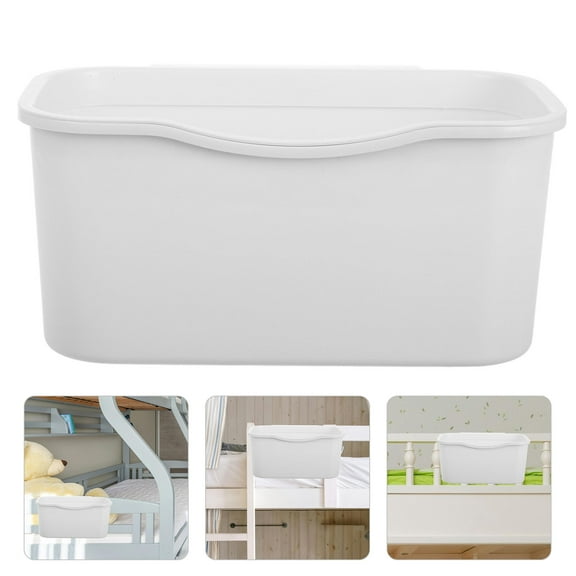 Clispeed Bedside Hanging Storage Basket White Plastic for Loft 2Pcs