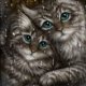 thumbnail image 1 of Pintura de diamante 5D Wdftyju DIY taladro redondo completo decoración gato acurrucado 30x30cm, 1 of 9