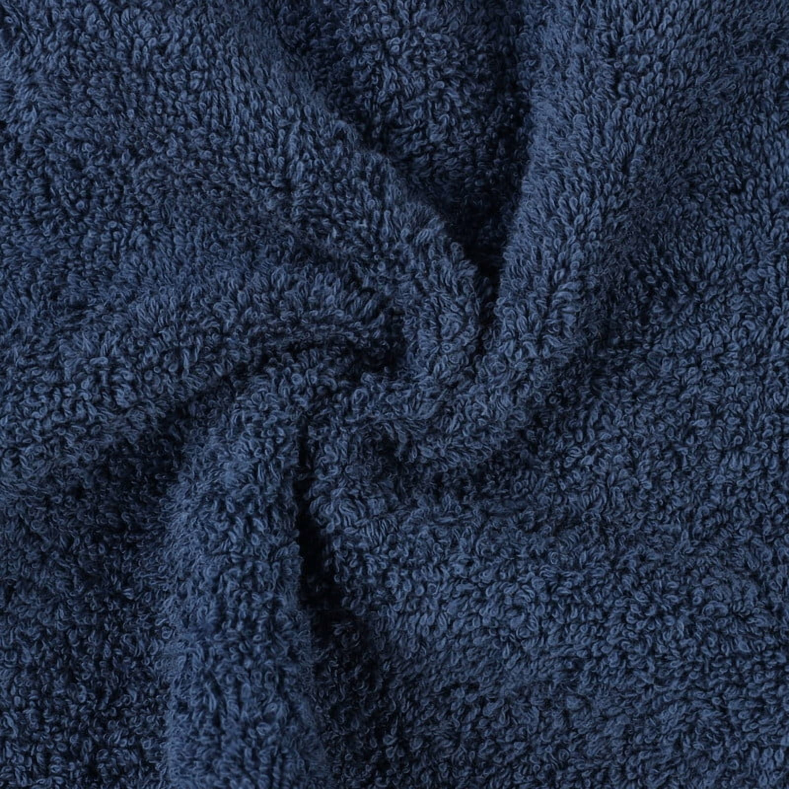 Superior Oregon Organic Cotton 6 Piece Hand Towel Set, Soft Medium Weight Towels, Navy Blue
