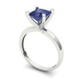 thumbnail image 2 of Clara Pucci 14K White Gold Solid Gold Tanzanite Solitaire Anniversary Ring for Women - 1.5 cttw Princess Cut, 2 of 8