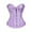 10-Purple, variant on Corset Top Bustier Renaissance Lace up Lingerie Women Overbust Satin Plus Size 02-Black XS