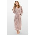 thumbnail image 4 of Plush Soft Warm, Robe for Women Fleece Bathrobe for Women, Comfy Women's Robe Long - Hooded - Adult Sleepwear Loungewear - Purple - Medium, 4 of 6