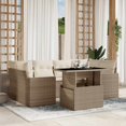 thumbnail image 1 of vidaXL 7 Piece Garden Sofa Set with Cushions Beige Poly Rattan, 1 of 5
