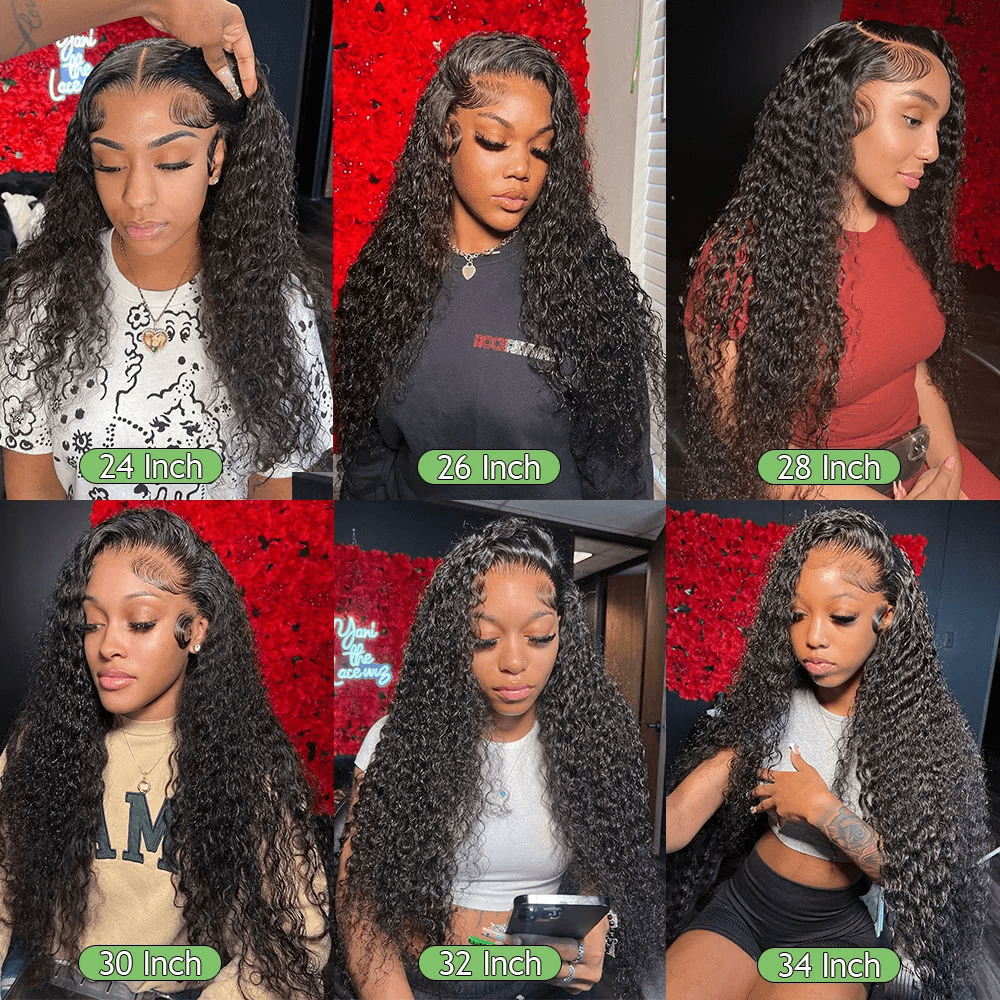 Deep Wave Frontal Wigs Human Hair 13x6 Deep Curly HD Transparent Lace Front Wigs For Women 200% Density Lace Wigs Pre Plucked with Baby Hair