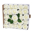 thumbnail image 3 of Flor de Rosa Artificial DIY Simulación Decoración Floral Adorno para el Hogar Espuma de PE Flor Falsa, Blanco Crema 25 piezas kenally HA8917-01B, 3 of 6