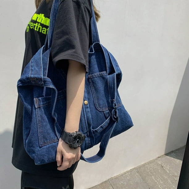 Denim top shoulder bags