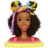 Barbie Deluxe Styling Head with Color Reveal Accessories and Curly Brown Rainbow Hair