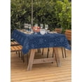 thumbnail image 3 of Outdoor Tablecloths with Umbrella Hole & Zipper, Tropical Palm Trees 54x80 Inch Tablecloth Rectangle, Summer Coconut Trees Plants Navy Blue Waterproof Table Cloth, Patio/Pool/Picnic Table Covers, 3 of 8