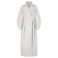 thumbnail image 4 of Hfyihgf Womens Oversized Long Trench Coat Puff Long Sleeve Notch Lapel Wool Peacoat Trendy Winter Warm Button Down High Waist Overcoat(White,M), 4 of 6