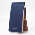 thumbnail image 1 of Tarjetero largo para hombre y mujer, tarjetero multitarjeta, cartera multifuncional para teléfono móvil con diseño de cruz coreana, 1 of 6